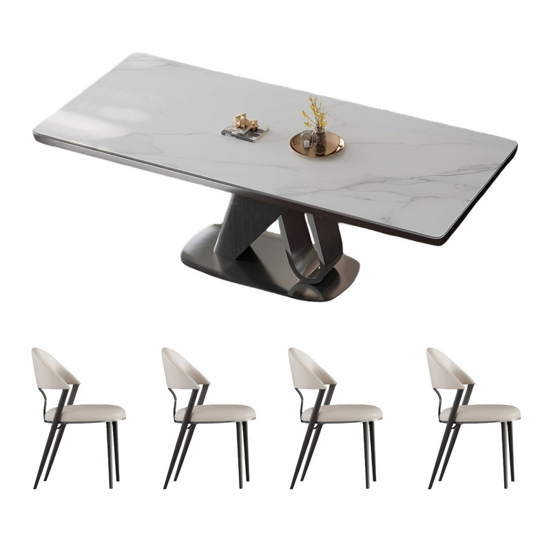 Ensemble de table et de chaises simple rectangulaire, H 29,52 po x L 70,86 po x l 35,43 po