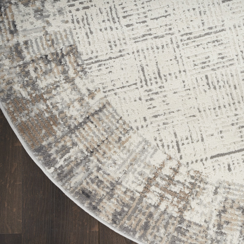 Adriao Geometric Indoor Rug, Round 5'3"