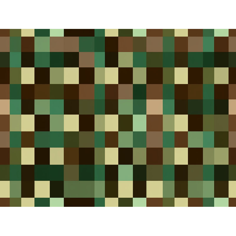 Plain Weave / Muslin Throw Blanket, 68" W x 80" L, Checkered, Brown/Green