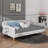 Daybed Wrapped In Fabric Upholstery And Resting On Robust Legs-880418961