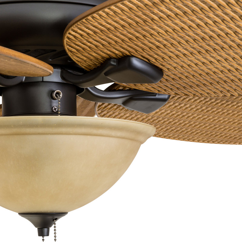 52" Palm Valley Tropical 5 Blade LED Ceiling Fan, Bronze