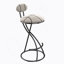 Ensemble de 2 tabourets de bar rembourrés avec tabourets de bar à hauteur de comptoir en velours moderne pour îlot de cuisine, salon (noir et rayé)-1653277841