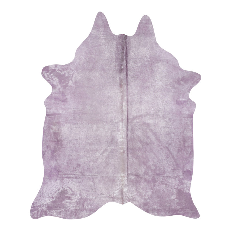 Solid Color Novelty 5' x 7' Leather Indoor Use Only Area Rug in Purple