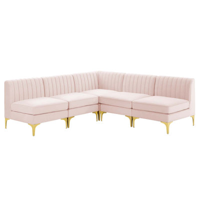 Canapé modulaire en velours 5 pièces Triumph Channel