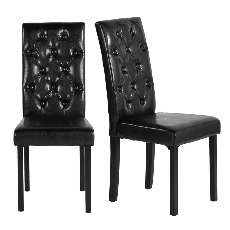 Tona 47cm H Tufted Upholstered Parsons Chair, Black