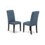 Ensemble de table de salle à manger 9 pièces comprenant une table de cuisine rectangulaire avec pieds en V et 8 chaises de salle à manger Parson en tissu bleu-945374057-945374058