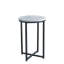 Table de bout moderne en faux marbre, table d'appoint compacte pour le salon ou la chambre à coucher, noir