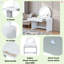 Makeup Vanity Table With Touch Screen Lighted Mirror, Dressing Table With A Drawer And Curved Edges