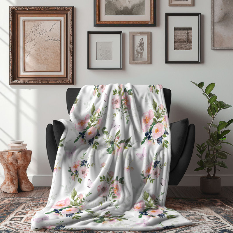 Couverture en sherpa 1 pièce de qualité supérieure Love Motif 0203, L 60 po x L 80 po