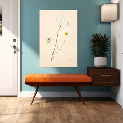Art contemporain contemporain coloré délicat avec fleur rose délicate