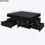 Table basse moderne ultra brillante avec 4 tiroirs, table basse carrée-1262599709