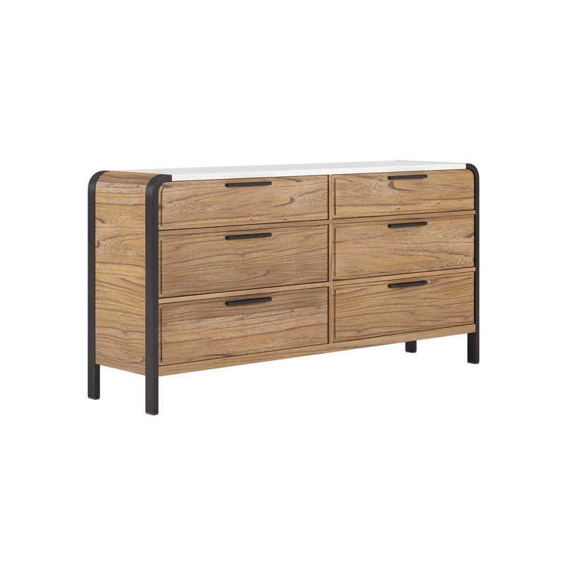 Portico Solid Wood 68'' W 6 - Drawer Dresser