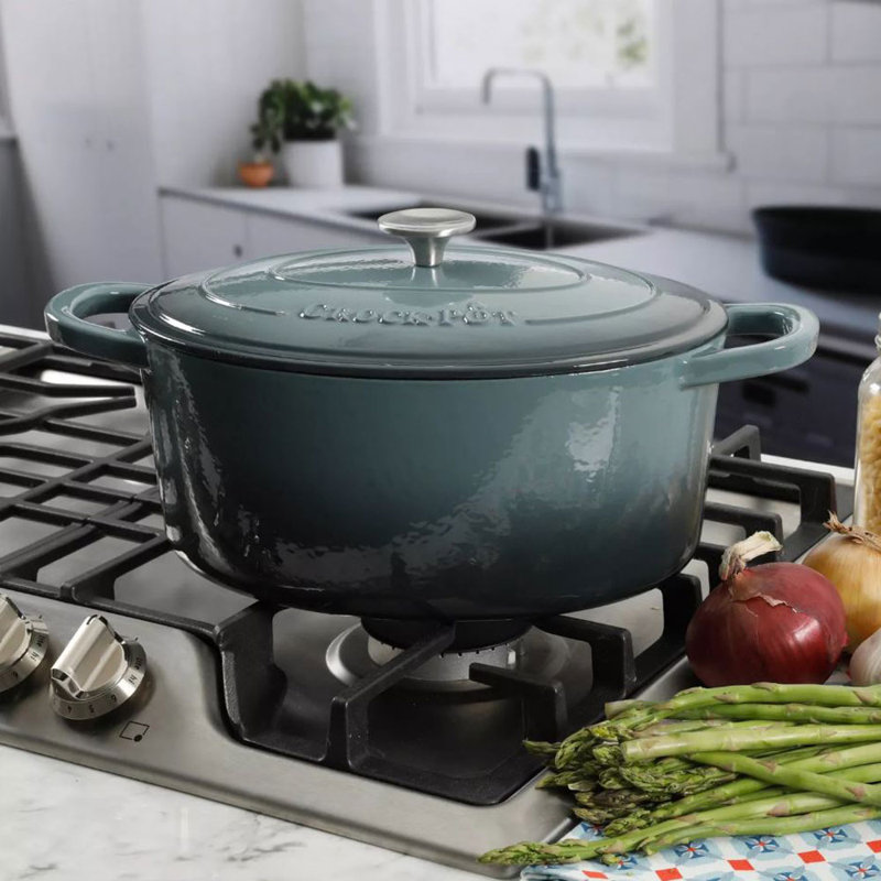 Slate Gray Enamel Cast Iron 5 Qt. Dutch Oven Cooker