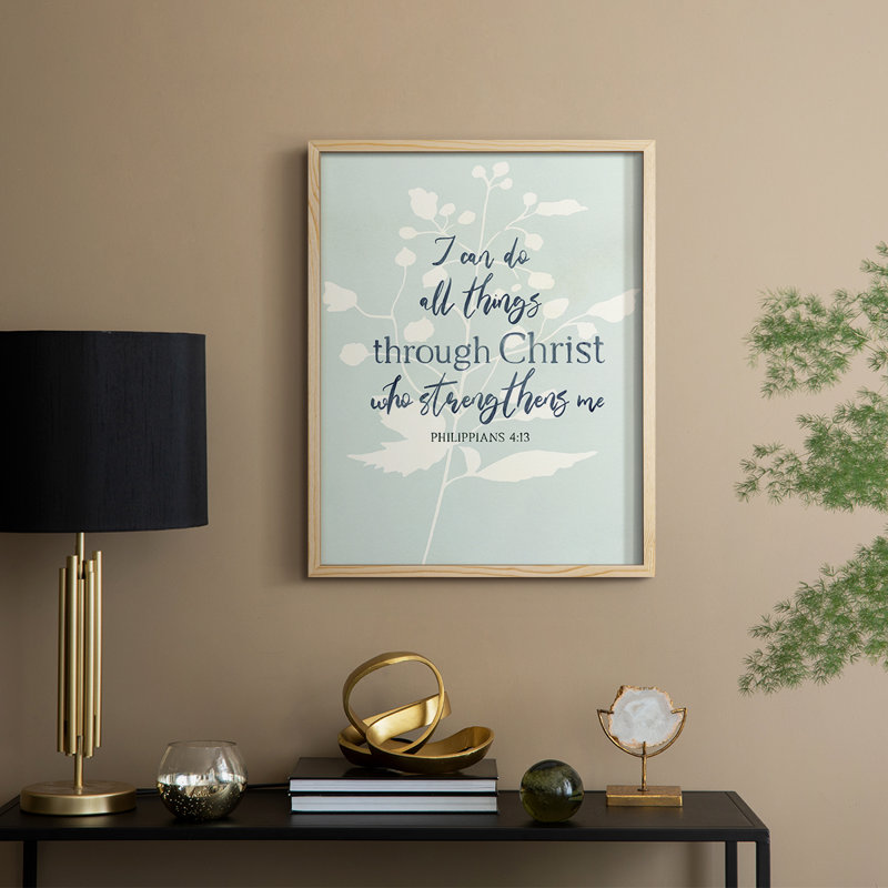 «I Can Do All Things», reproduction encadrée - bois massif, Naturel, H 11 po x l 9 po