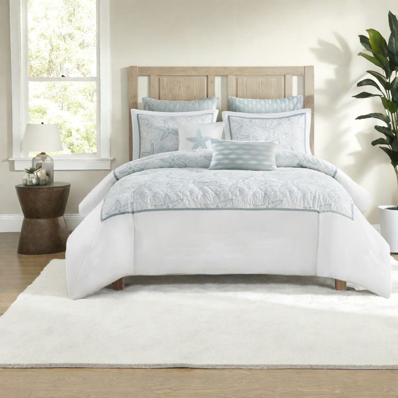 Ensemble de literie en coton de qualité supérieure, housse de couette de style bord de mer pour la maison