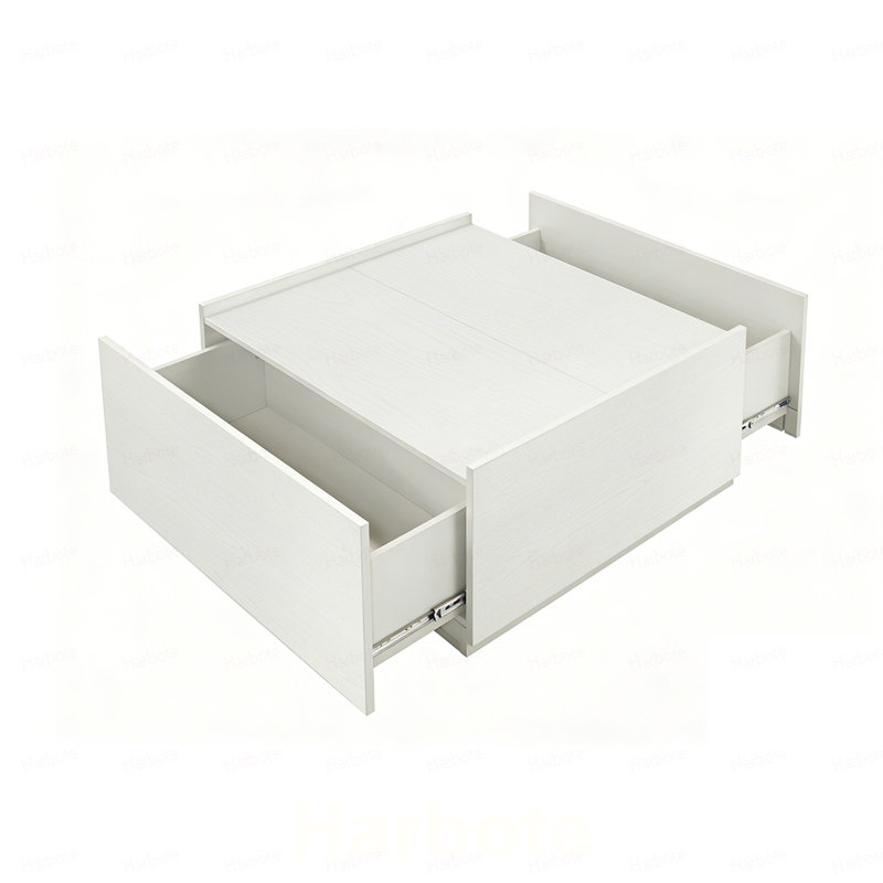 Table basse blanche avec tiroirs de rangement - Meuble de salon, White