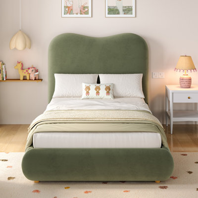 Upholstered Single Bed 3ft (90x190cm) With Hydraulic Storage, Bouclé Fabric & Padded Headboard