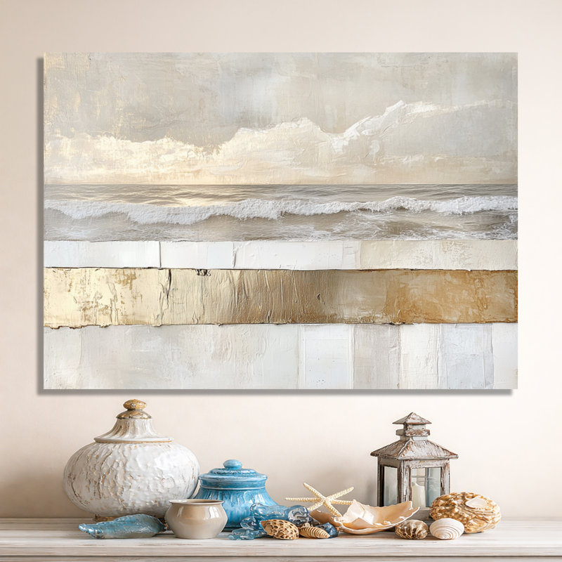 Ocean Canvas Decor, Abstract Wave Wall Art, Celtsy, Toile tendue, H 12 po x l 20 po