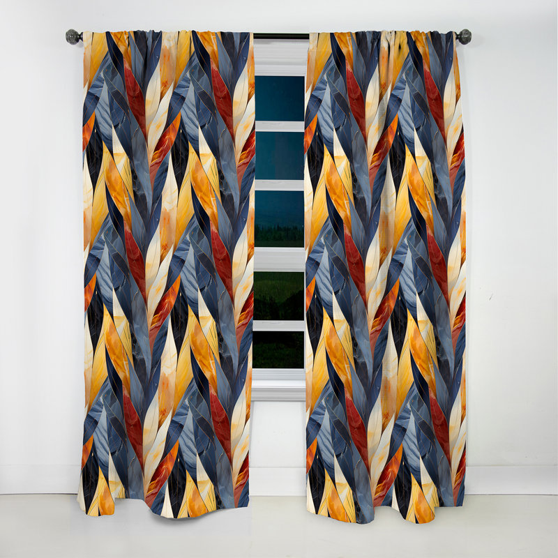 Tribal Essence Marble Motif I - Rideau occultant marbre marbre abstrait - 1 panneaux, L 52 po x L 90 po