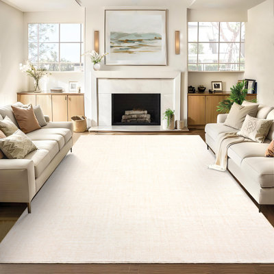 Solid Extra Large Living Room Rugs Machine Washable Rugs with Non-Slip Rubber Backing for Dining Room Bedroom Office Playroom