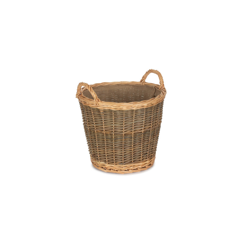 Schary Wicker Lined Log Basket, 34cm H x 33cm W x 33cm D