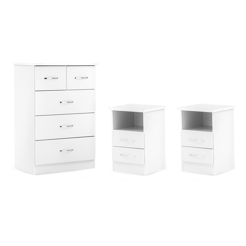 Ensemble de chambre à coucher 3 pièces Nevada (commode et 2 tables de chevet)