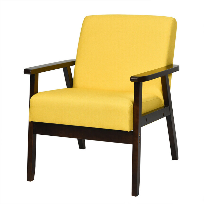 Fauteuil Avanelle, Jaune 100% lin