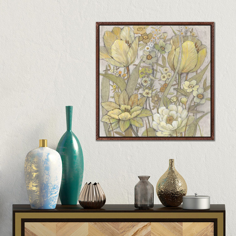 Mix Floral I by Tim O'Toole - Floater Frame Gallery-Wrapped Canvas Giclée on Canvas, Brown, 45.72 cm H x 45.72 cm W