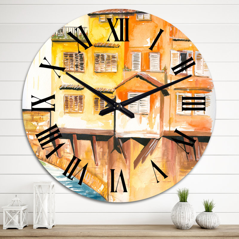 Petite maison sur le pont - horloge murale moderne, Grand