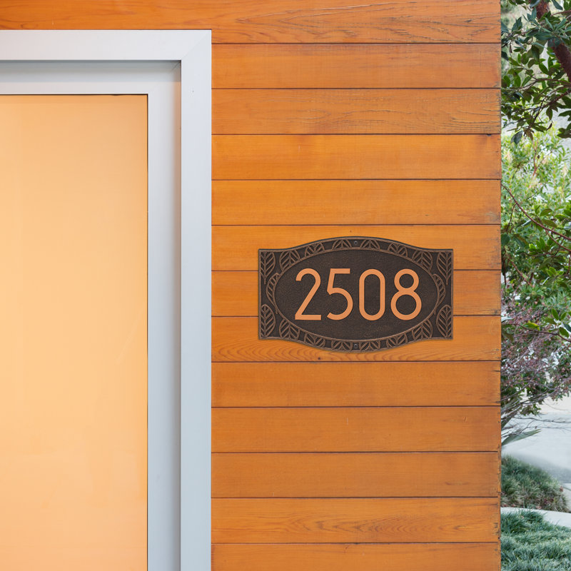 Frond Neohaus 1-Line Personalized Wall Address Plaque, Oil-Rubbed Bronze/Copper, Yes