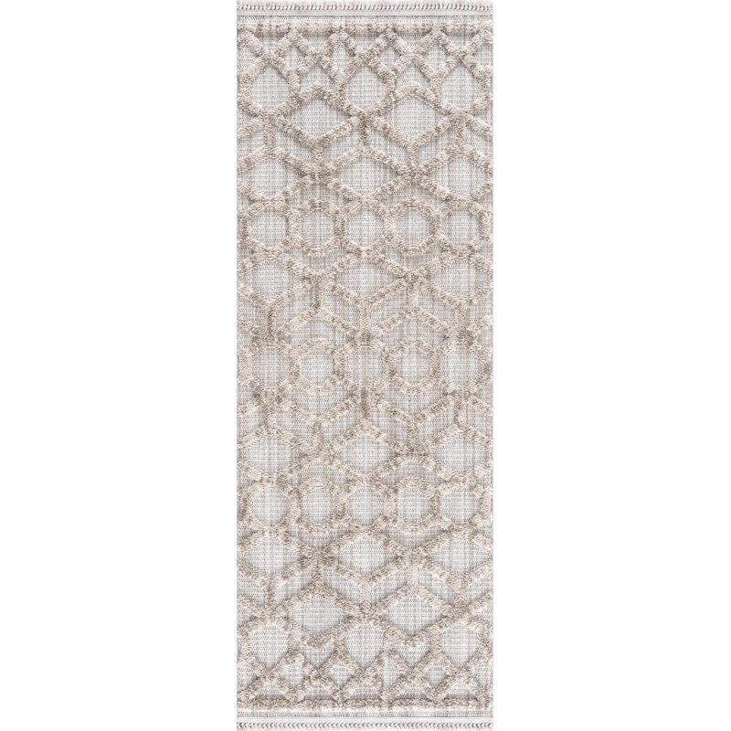 Tapis beige Malili, Tapis de couloir 2 pi 7 po x 7 pi 3 po