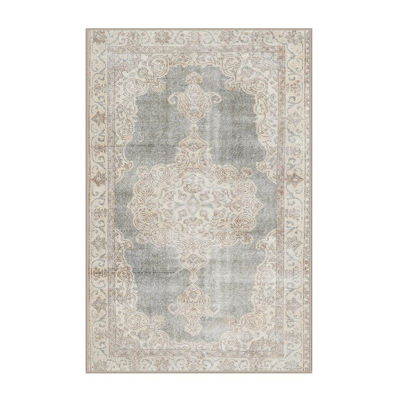 Tapis oriental crème / gris, Rectangle 8 pi x 12 pi