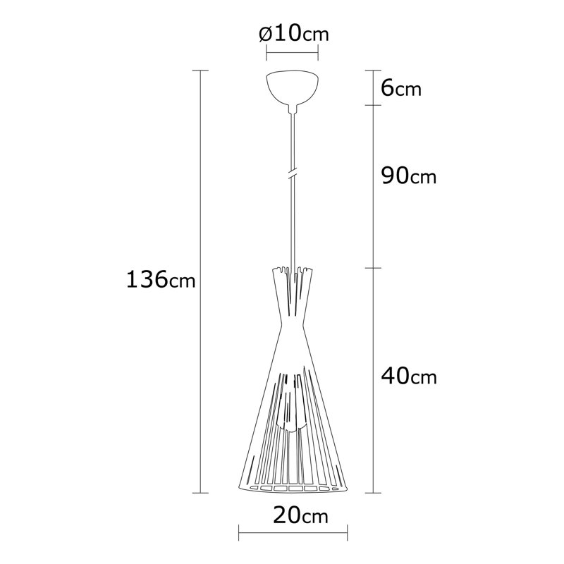 Stunning Copper Chandelier, 20 cm Diameter x 53.5 inches Height | Industrial Iron Body, E 27 Socket, Max 40 W | Modern Glam Lighting for Home, Dining Room, Kitchen | Elegant Design with 35.4 inches Cable Length
