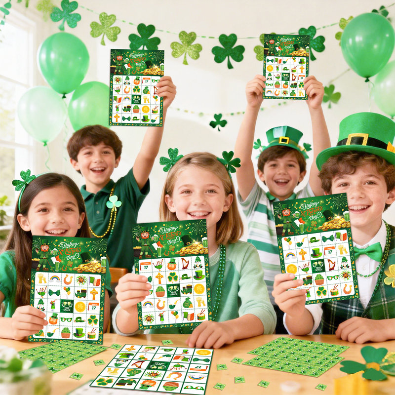 37pcs St Patrick's Day Bingo Cards for Irish Themed Party Games
