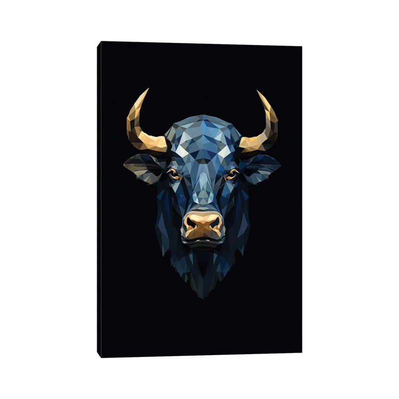 Poly Art Bull - reproduction d'art murale - toile tendue