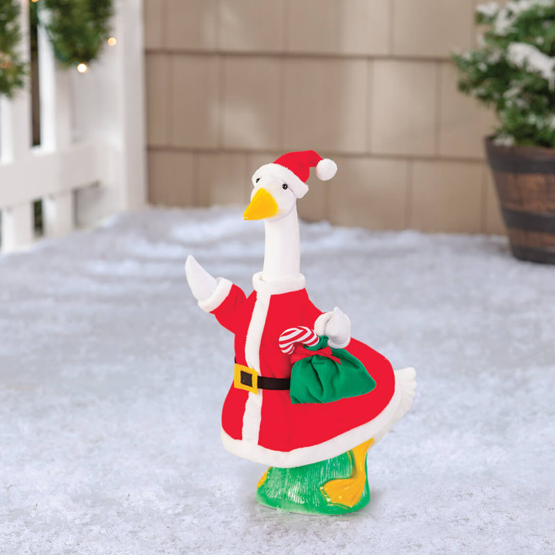 Tenue de père Noël grande oie, H 7,5 po x l 9,5 po x P 12,5 po