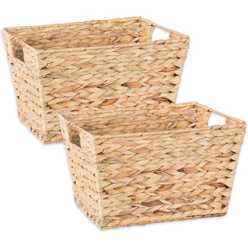 Paniers de rangement moyens en jacinthe - ensemble de 2 pièces (11 x 9 x 7 po) | Naturel