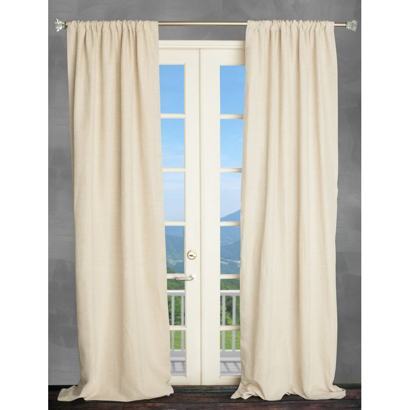 Dansby Linen Semi Sheer Curtain Single Panel, 42" W x 84" L, Natural