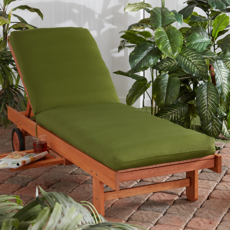 Outdoor Chaise Lounge Chair Cushion, Hunter Green
