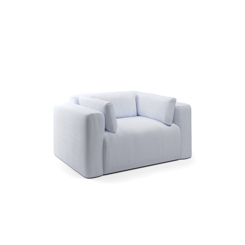 Freddie 41" Upholstered Accent Chair, White