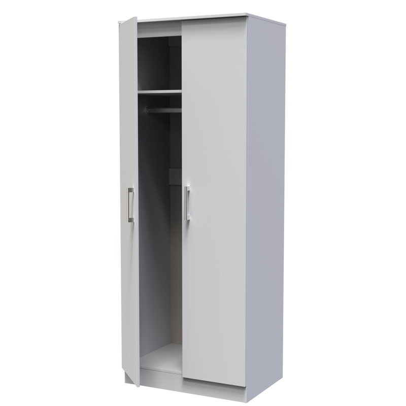 Fully Assembled Devon 2 Door Wardrobe, Grey