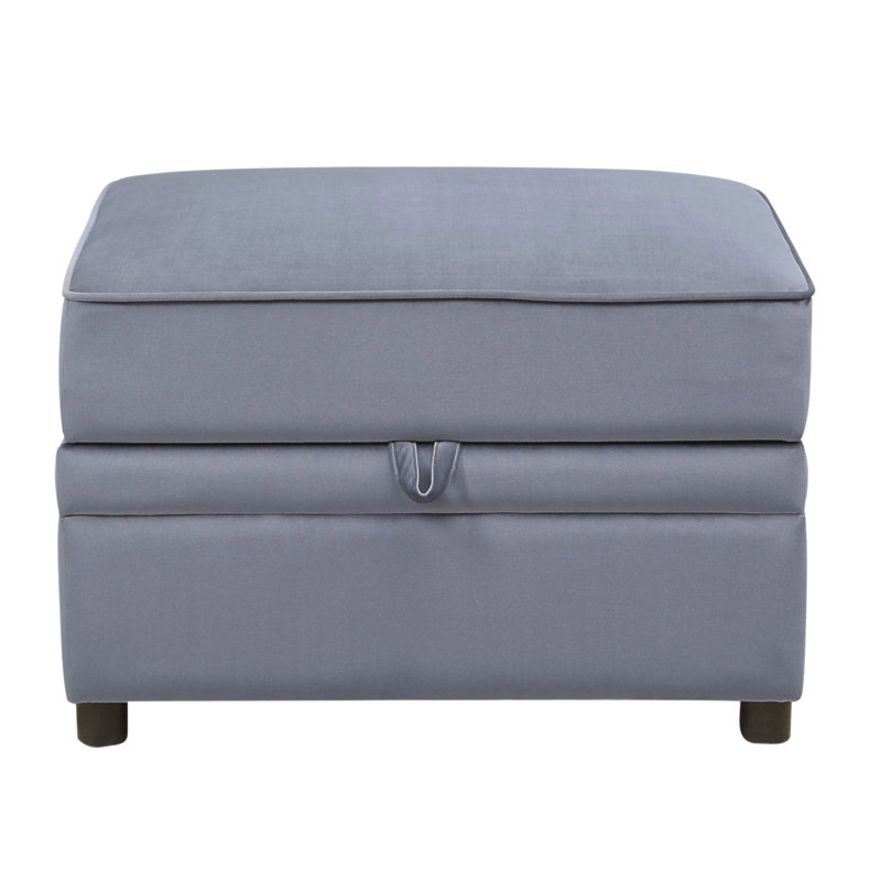 Repose-pieds gris avec rangement rectangulaire