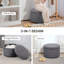 Repose-pieds rembourré, tabouret de rangement rond avec couvercle