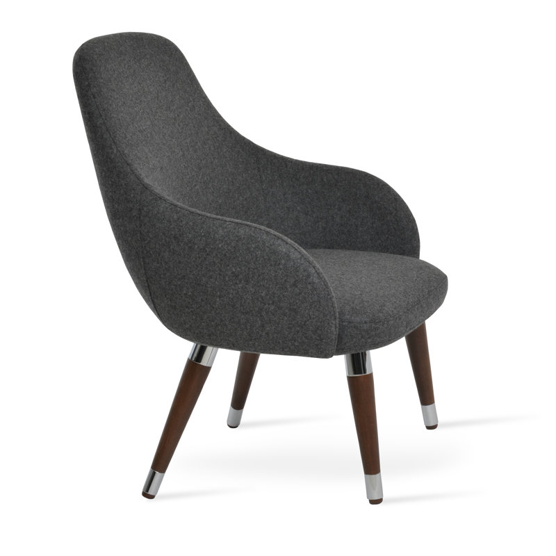 Gazel Arm Lounge Wood in Wool, Dark Gray