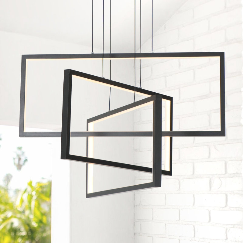 Luminaire suspendu pour îlot de cuisine 3 lumières Kanise, H 16,7 po x l 24 po x P 17,4 po
