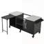 Large Grill Table For Big Green Egg, Outdoor Kitchen Island With Fold-Out Prep Table, Adjustable Shelves, And Spice Rack, Ideal For Outdoor Cooking And Entertaining.
