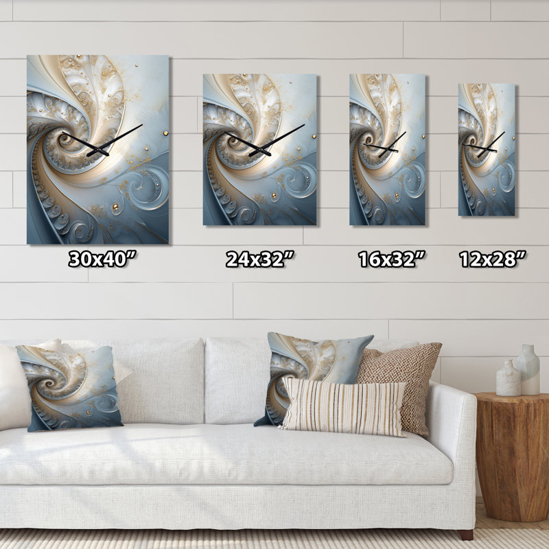 Horloge murale Cosmic Bliss Fractal Spiral II - Fractals, H 28 po x l 12 po x P 1 po