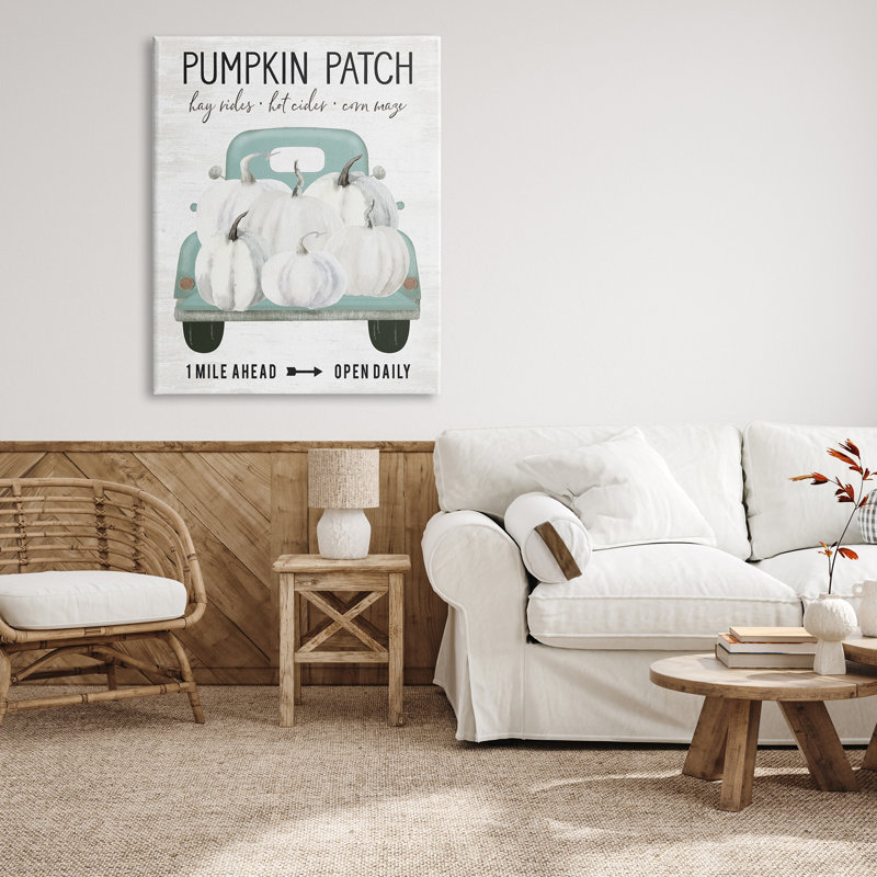 «Pumpkin Patch Mile Ahead Sign», Toile tendue, H 48 po x l 36 po x P 1,5 po