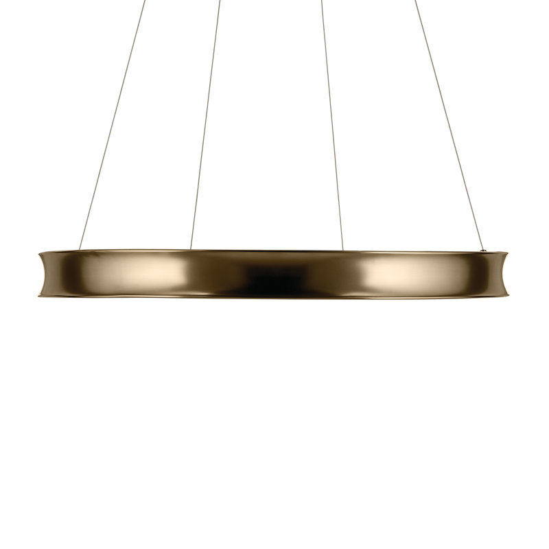 Lustre circulaire doux et moderne à DEL, H 3,75 po x l 39,5 po x P 39,5 po, Bronze