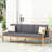 Wood 3 Seater With Waterproof Outer Cushions And Slat Appearance - Dark Grey Elegant In Construction